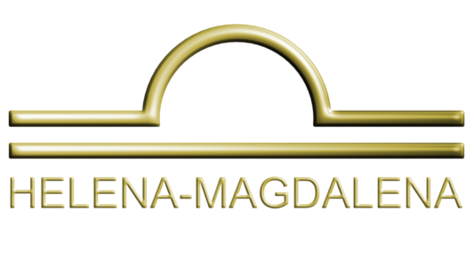 Logotyp och visuell identitet för Helena-Magdalena Ivekrans-Nätt Logotyp för Helena-Magdalena Ivekrans-Nätt i guldtonad, mjuk och elegant form