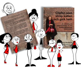 Illustrationer och grafiska element framtagna till bokprojektet Chefen som ströp katten och gick hem för Marie Nordström Illustrationer och grafisk form kopplade till boken Chefen som ströp katten och gick hem, skapade för Marie Nordström